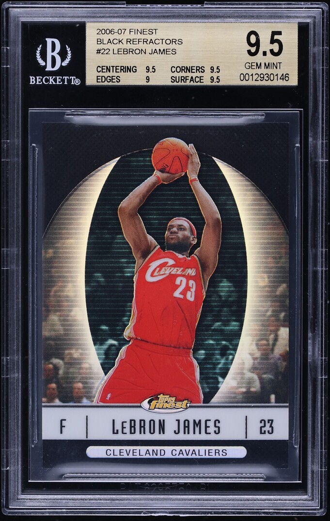 2006 Finest Black Refractor LeBron James /99 #22 BGS 9.5 GEM MINT