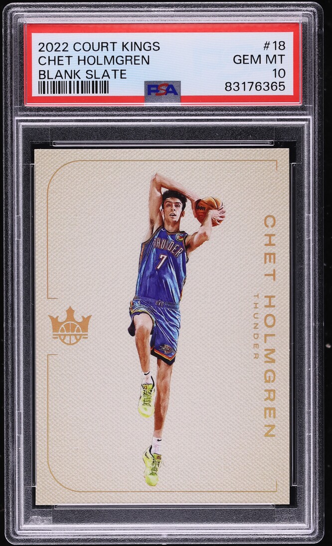2022 Panini Court Kings Blank Slate Chet Holmgren ROOKIE #18 PSA 10 GEM MINT