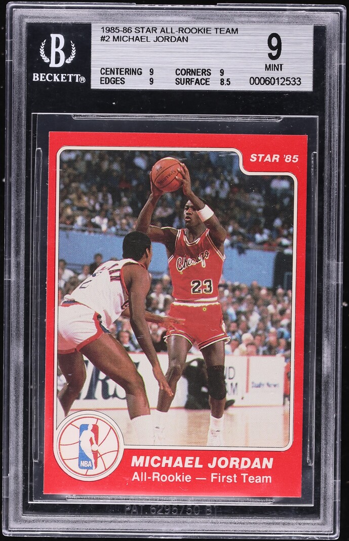 1985 Star All-Team Michael Jordan ROOKIE #2 BGS 9 MINT