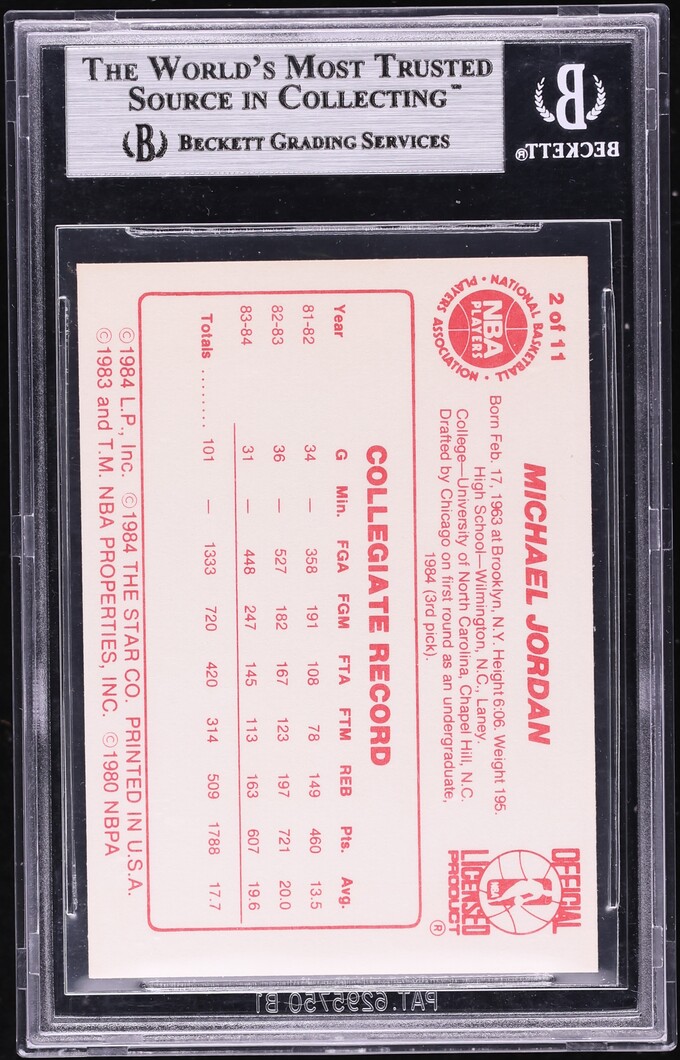 1985 Star All-Team Michael Jordan ROOKIE #2 BGS 9 MINT