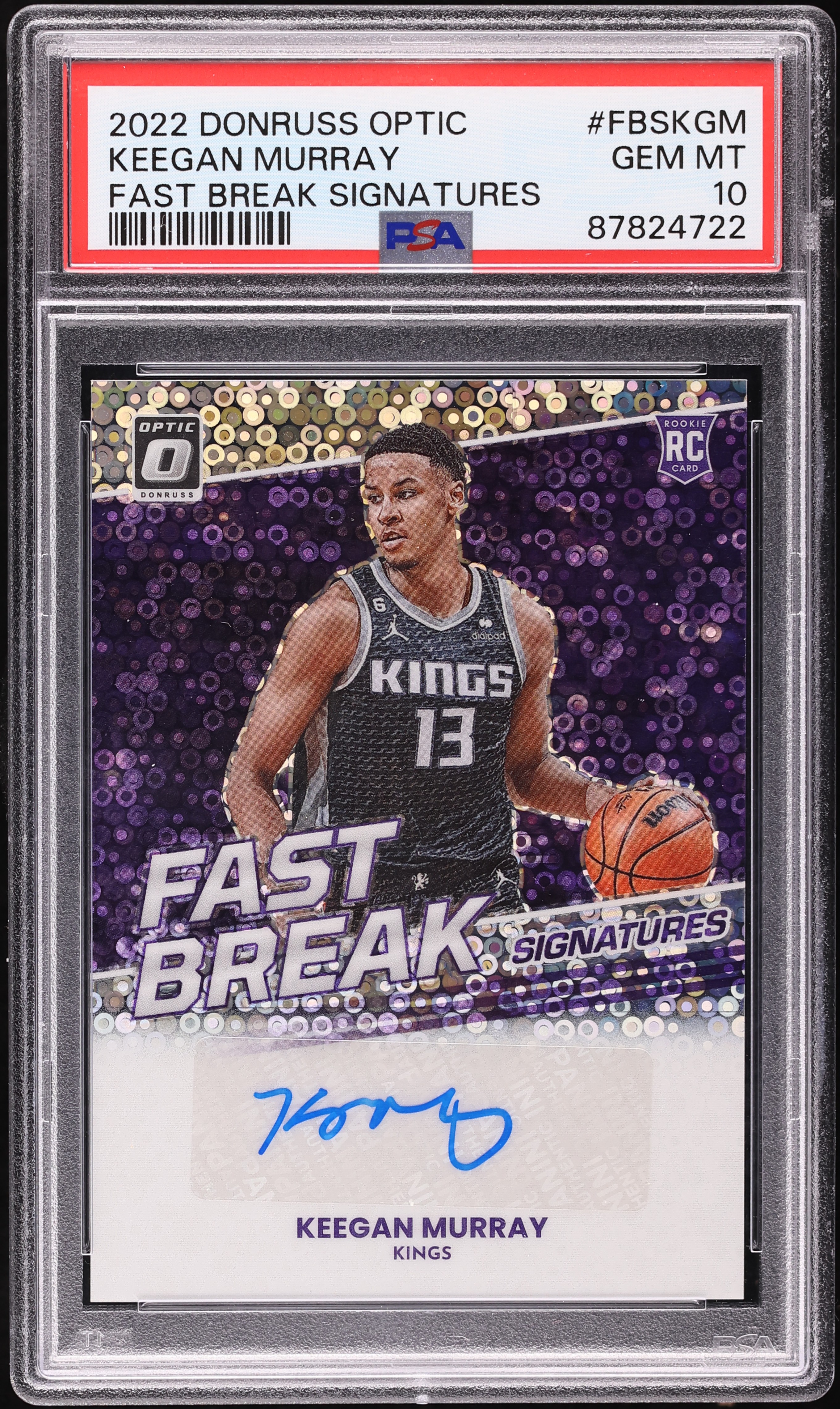 2022 Donruss Optic Fast Break Keegan Murray ROOKIE AUTO #FBS