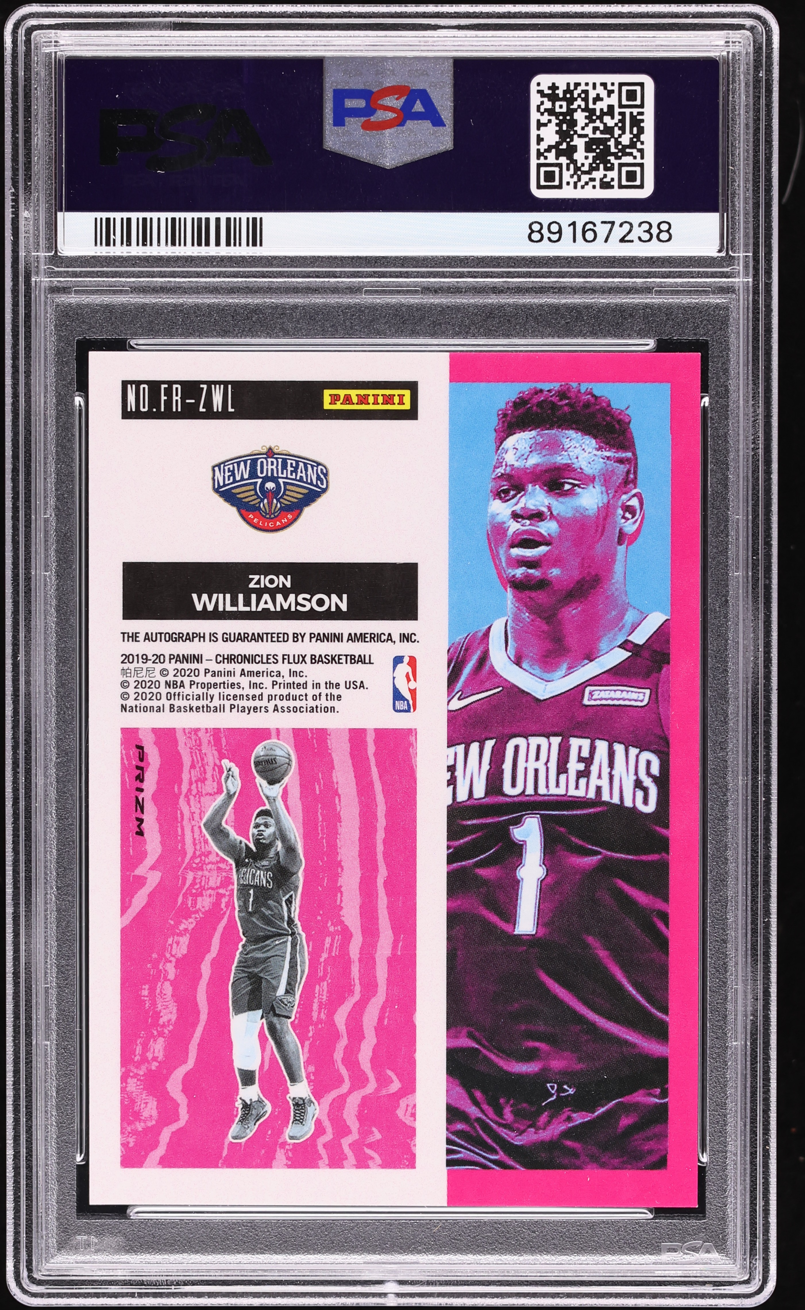 2019 Panini Chronicles Flux Silver Zion Williamson ROOKIE AUTO