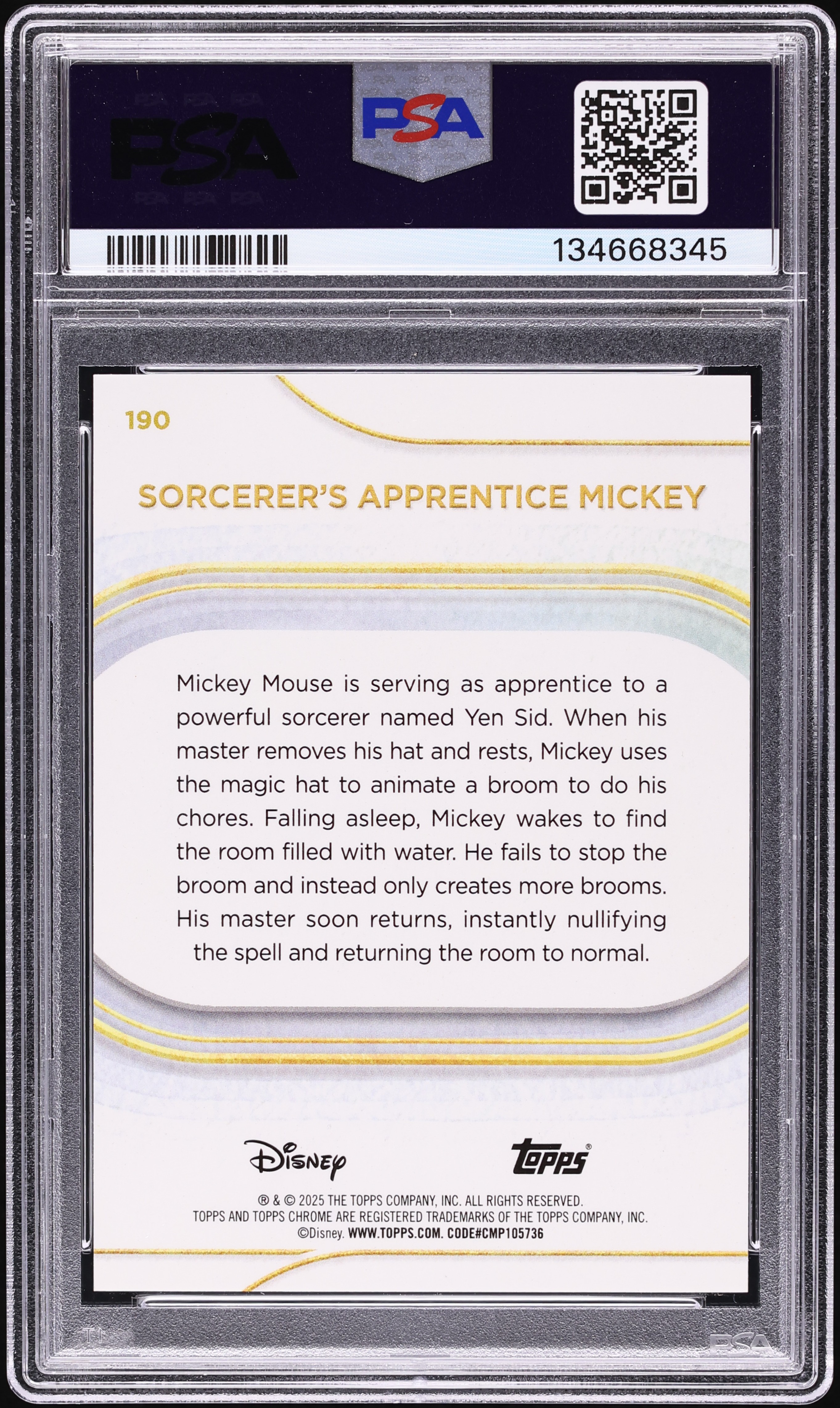 2025 Topps Chrome Disney Red Wave Sorcerer's Apprentice Mickey /5