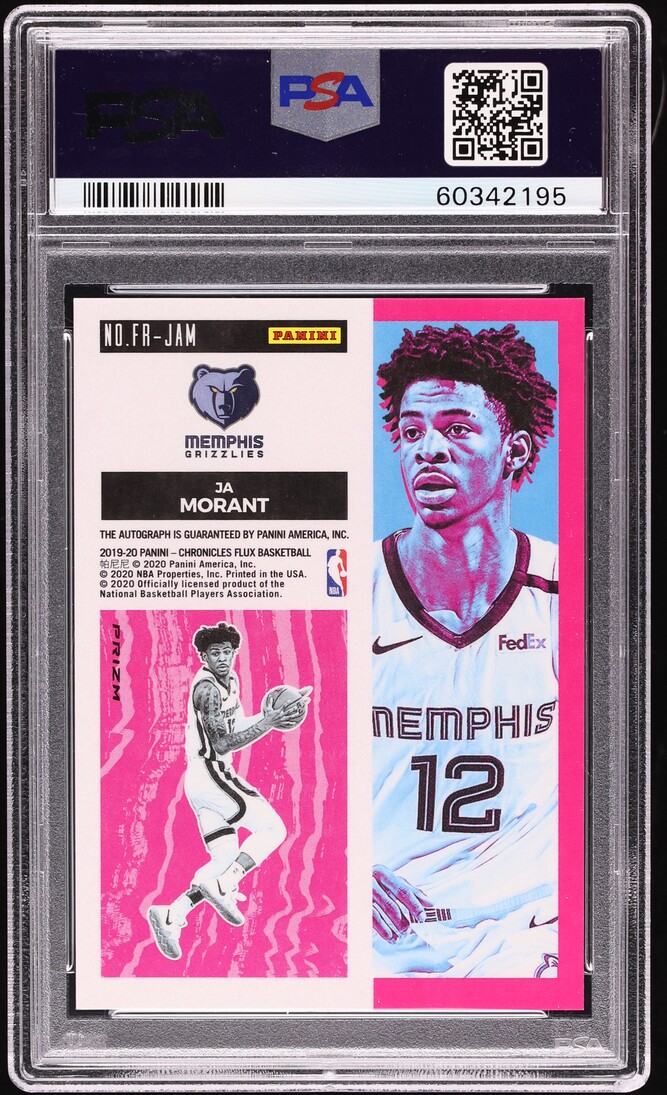 2019 Panini Chronicles Flux Silver Ja Morant ROOKIE AUTO #FRJAM