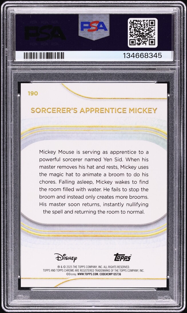 2025 Topps Chrome Disney Red Wave Sorcerer's Apprentice Mickey /5