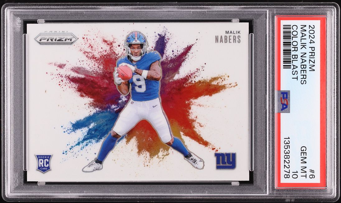 2024 Panini Prizm Color Blast Malik Nabers ROOKIE #6 PSA 10 GEM MINT