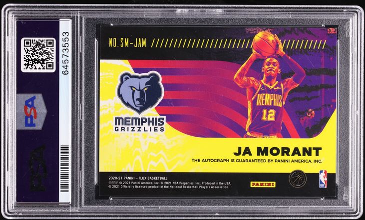 NBAカード JA MORANT FLUX ATMOSPHERE PSA9 2020 Panini Flux Swing Man Ja Morant AUTO #SM-JAM PSA 9 MINT on