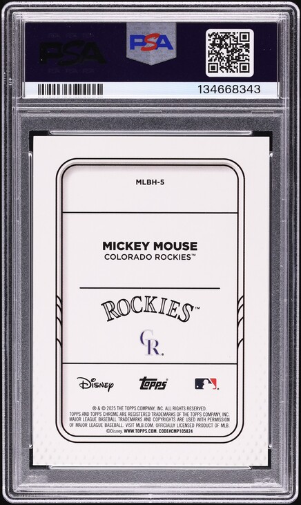 2025 Topps Chrome Disney Mickey & Friends MLB Home Jersey Black