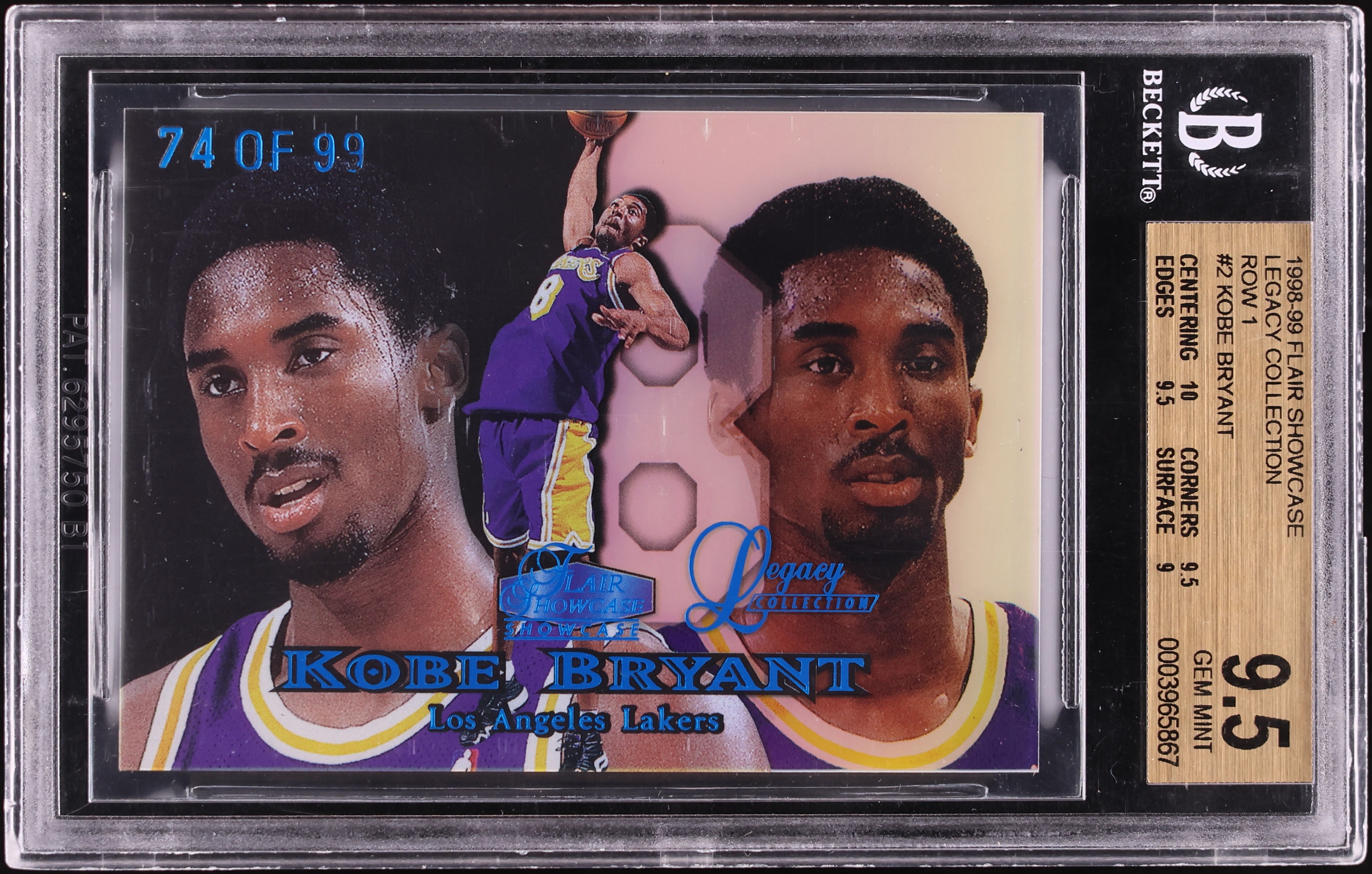 Flair Showcase Kobe Bryant Row Fleer #2 1998-99 PSA 0 | 1 2 