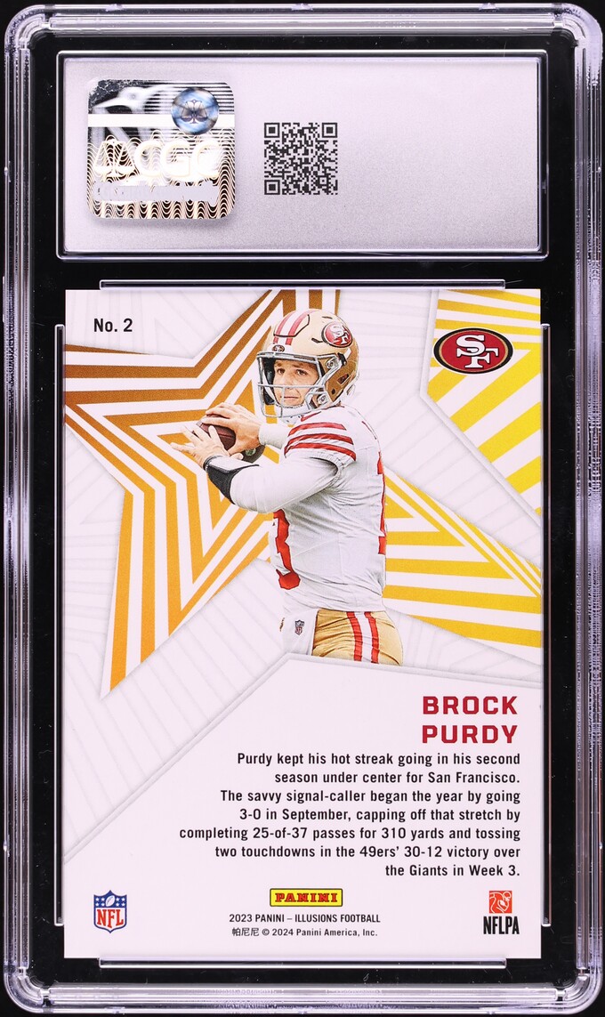 2023 Panini Illusions Shining Stars Brock Purdy #2 CGC 9 MINT