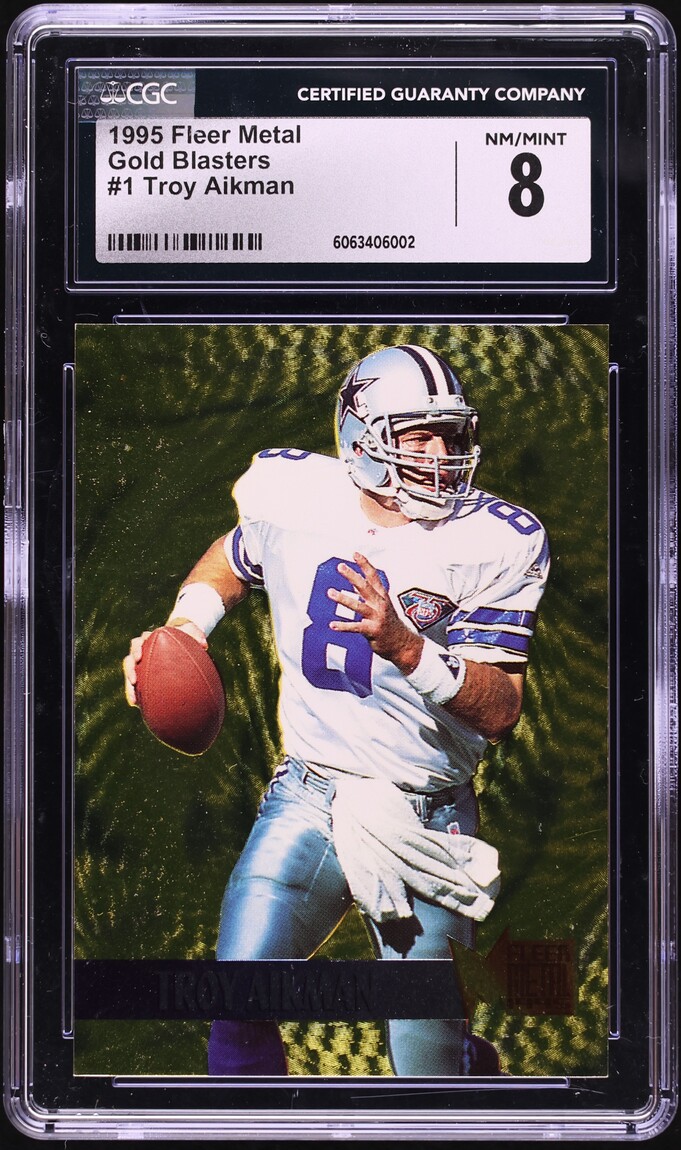 1995 Metal Gold Blasters Troy Aikman #1 CGC 8 NM-MT