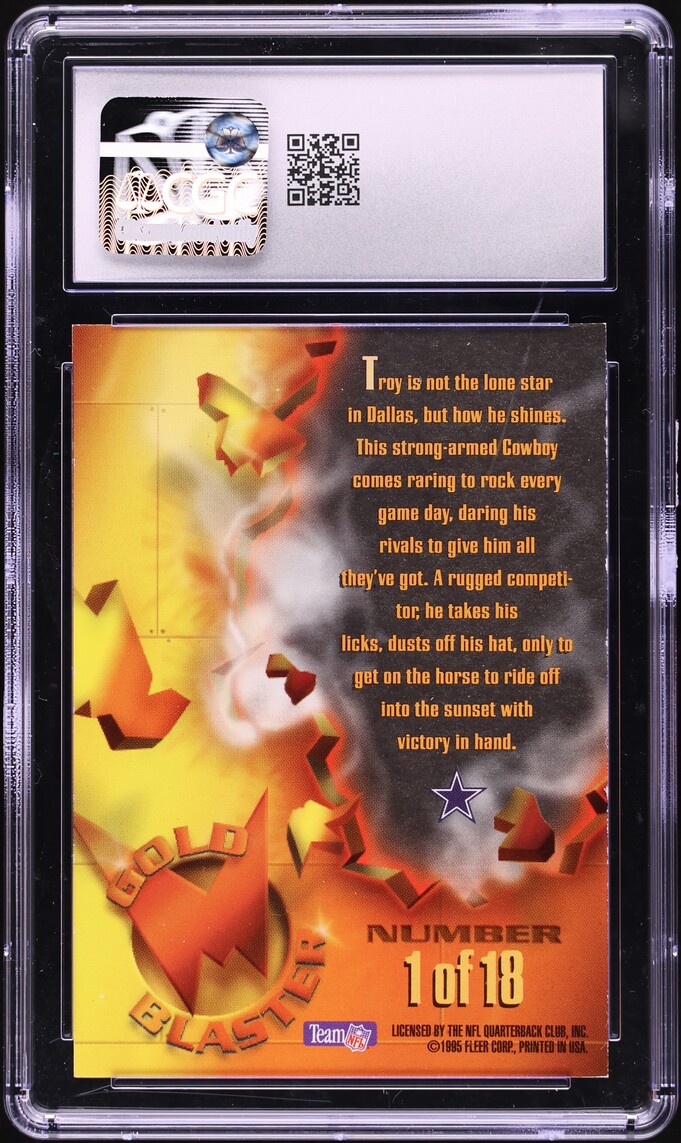 1995 Metal Gold Blasters Troy Aikman #1 CGC 8 NM-MT