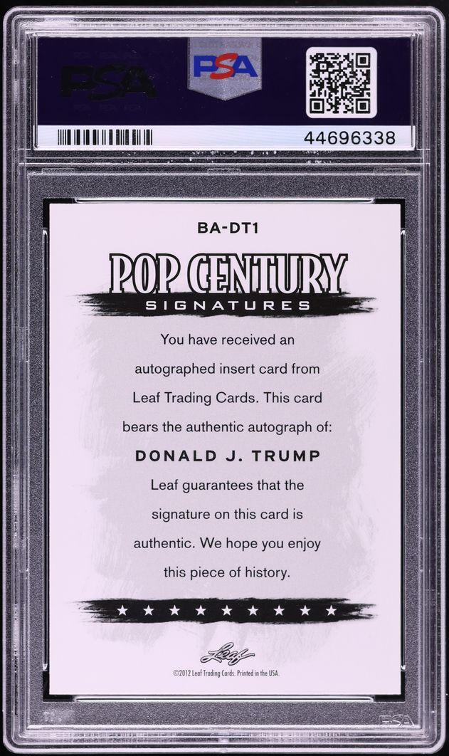 2012 Leaf Pop Century Signaturs Donald Trump AUTO #BA-DT1 PSA 10 GEM MINT