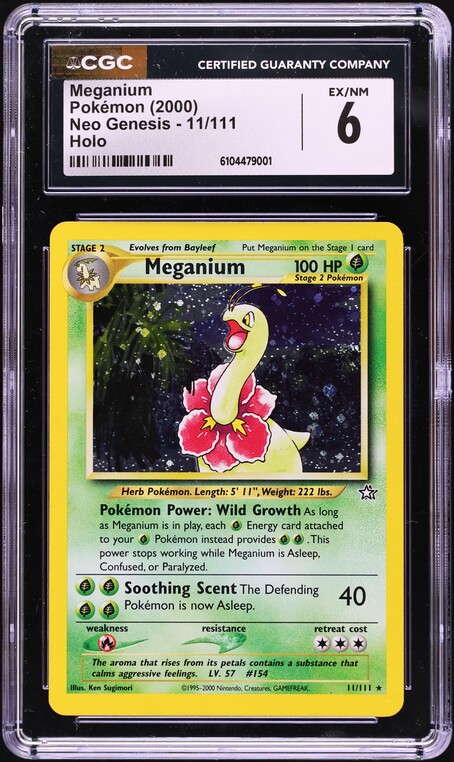2000 Pokemon Neo Genesis Holo Meganium #11 CGC 6 EXMT on Fanatics Collect