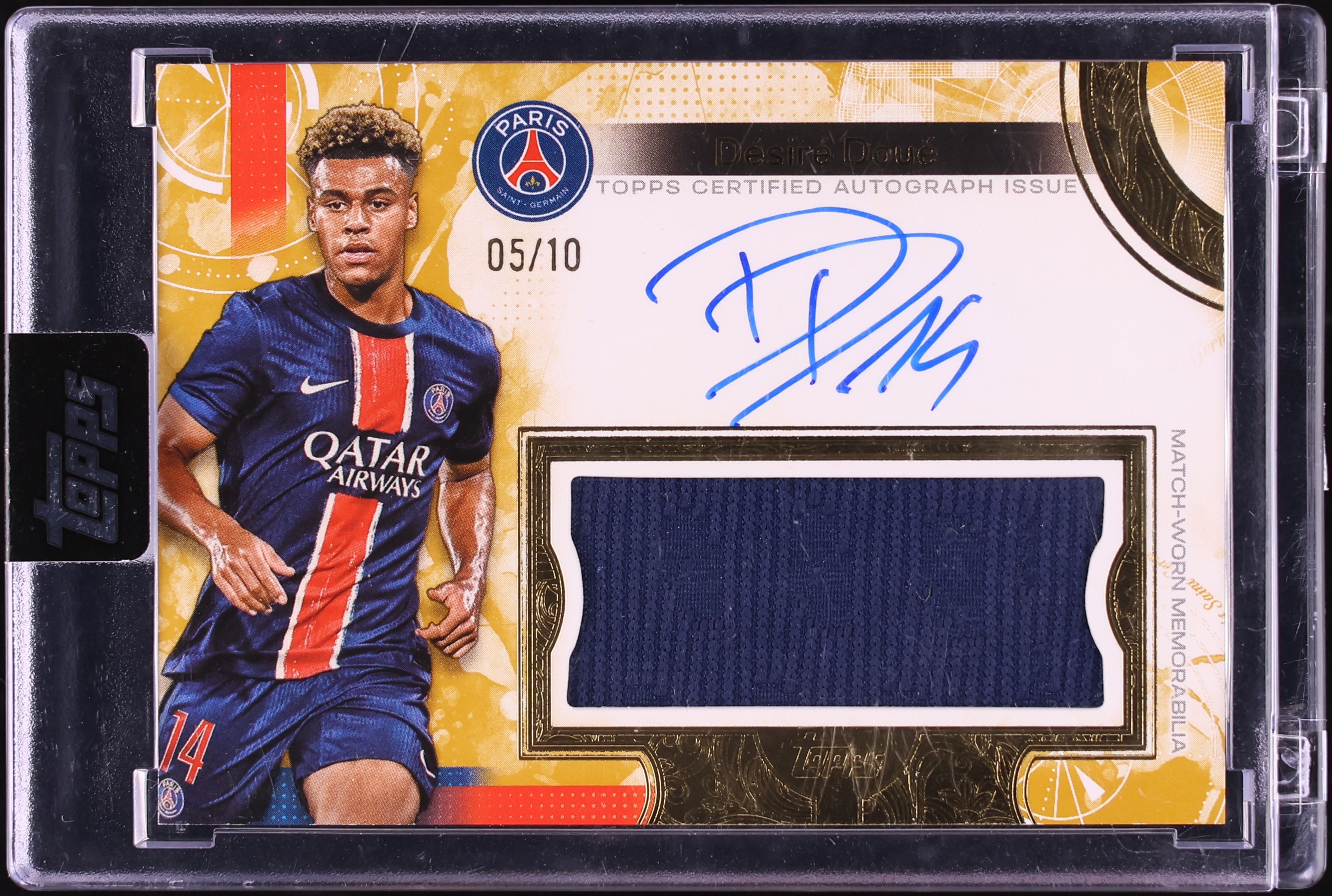2024 Topps Exhibition Paris Saint-Germain Debut Gold Desire Doue 