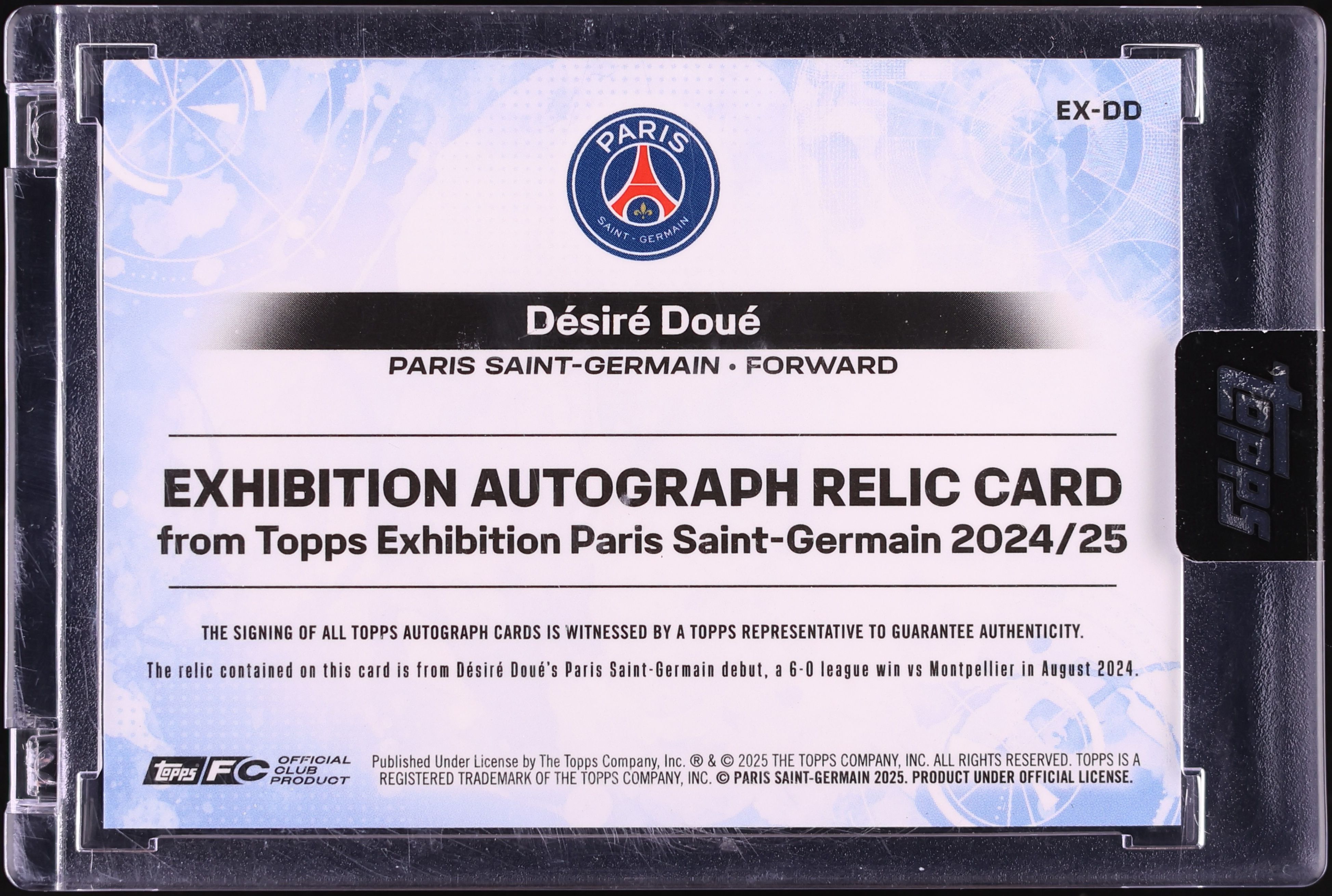 2024 Topps Exhibition Paris Saint-Germain Debut Gold Desire Doue 
