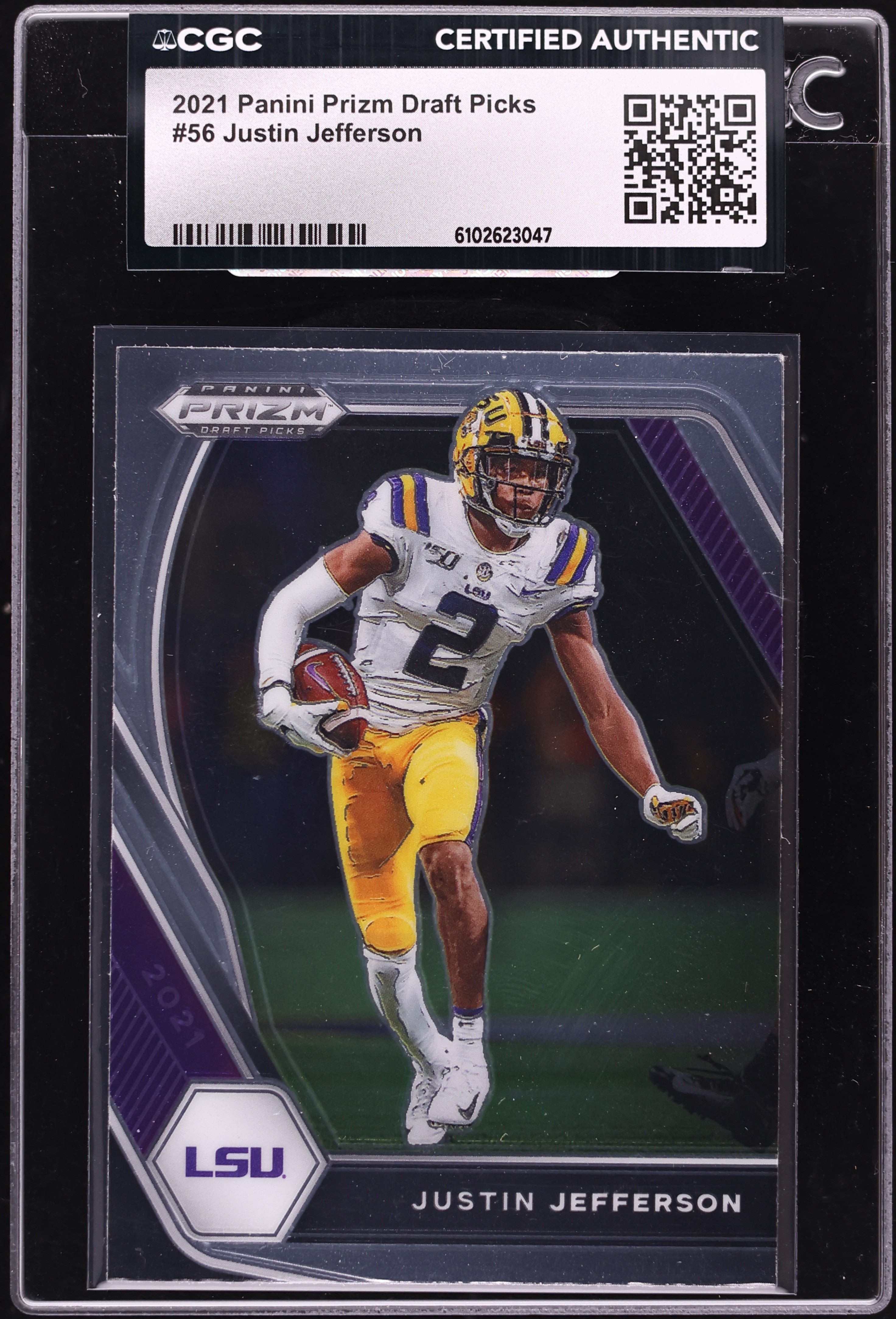 2021 Panini Prizm Draft Picks Silver Justin Jefferson #56 CGC AUTH