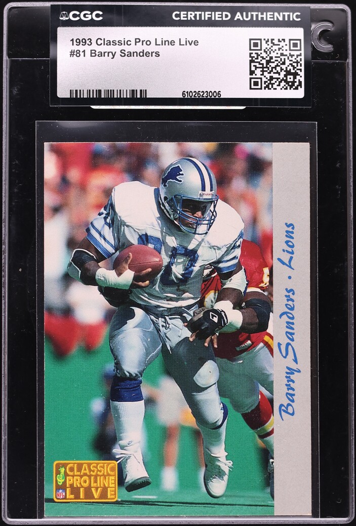 1993 Classic Pro Line Live Barry Sanders #81 CGC AUTH