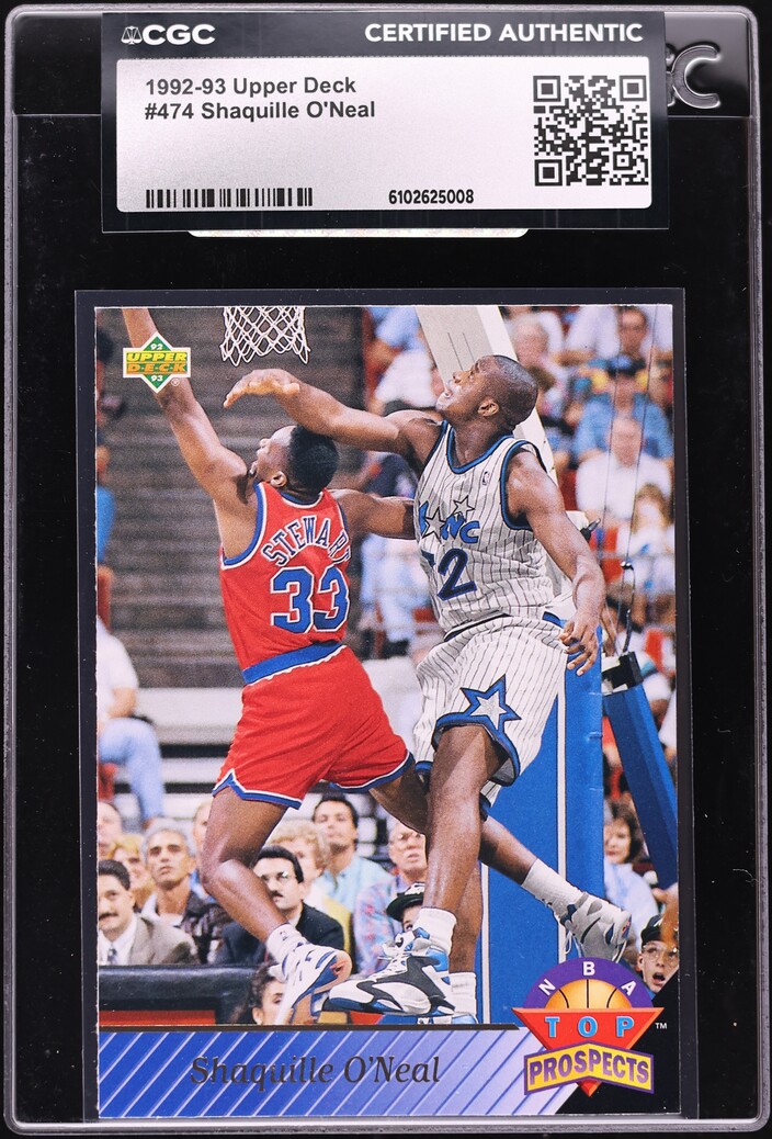 1992 Upper Deck NBA Top Prospects Shaquille O'Neal ROOKIE #474 CGC AUTH