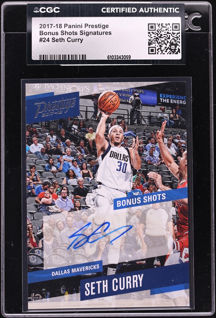 2017 Panini Prestige Bonus Shots Signatures Seth Curry AUTO #24 CGC AUTH