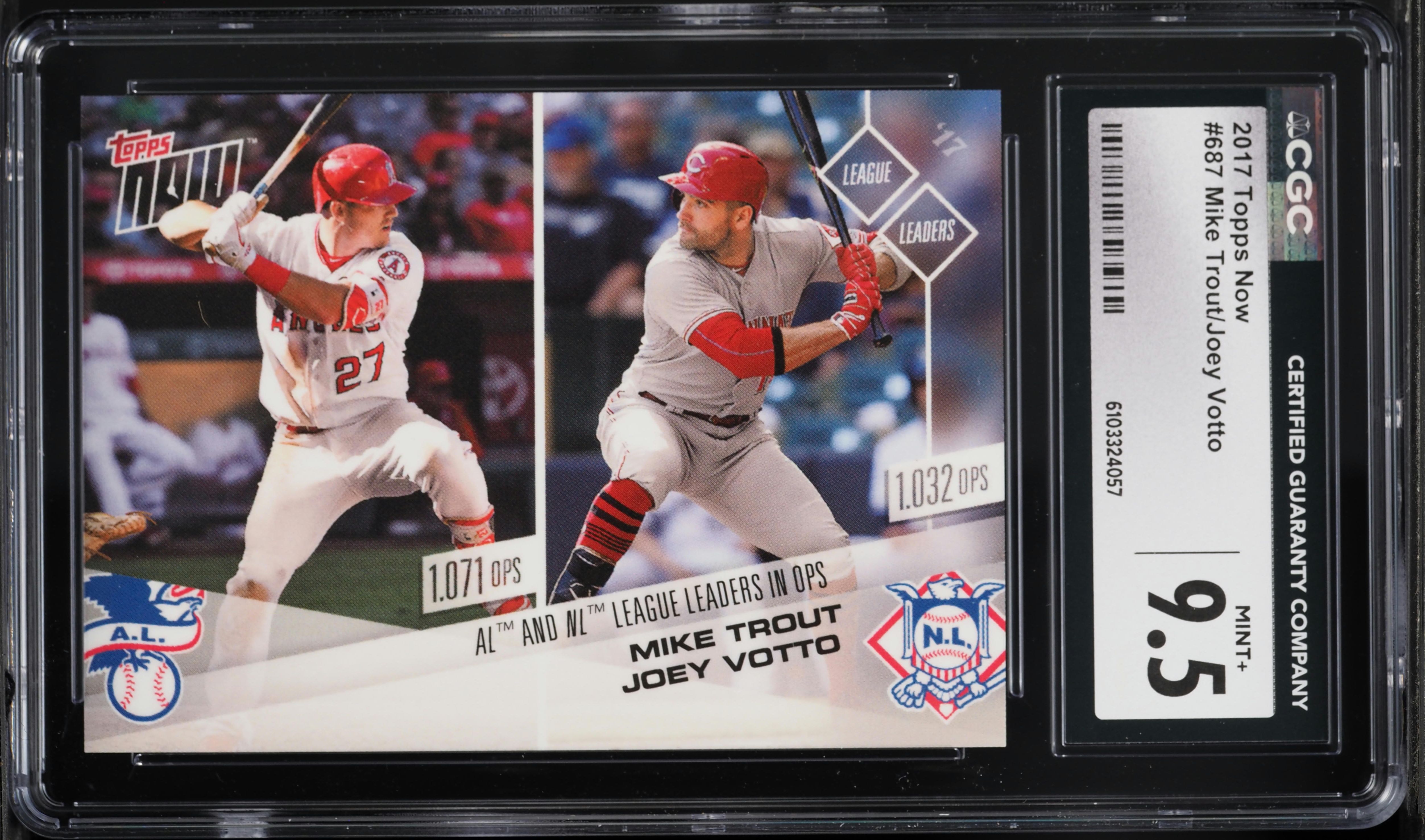 2017 Topps Now Mike Trout Joey Votto #687 CGC 9.5 MINT+ on