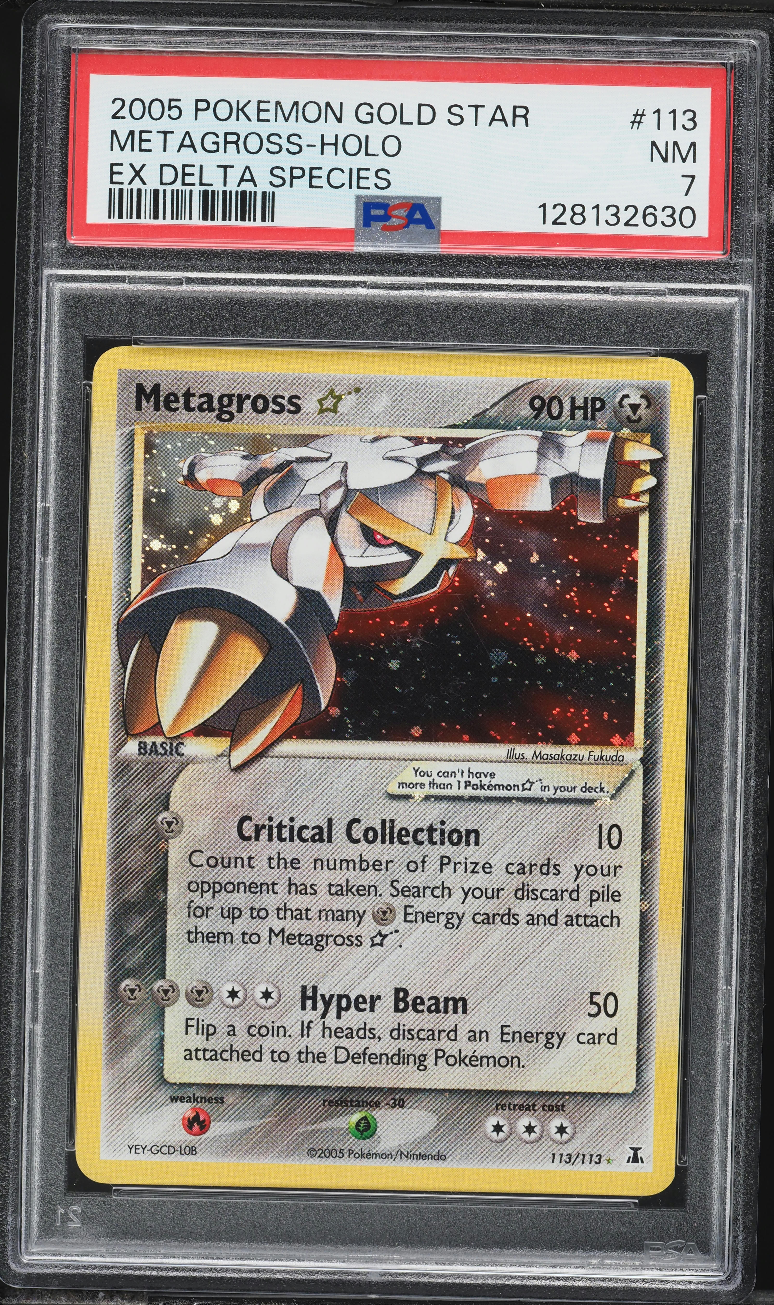 2005 Pokemon EX Delta Species Holo Metagross Gold Star #113 PSA 7