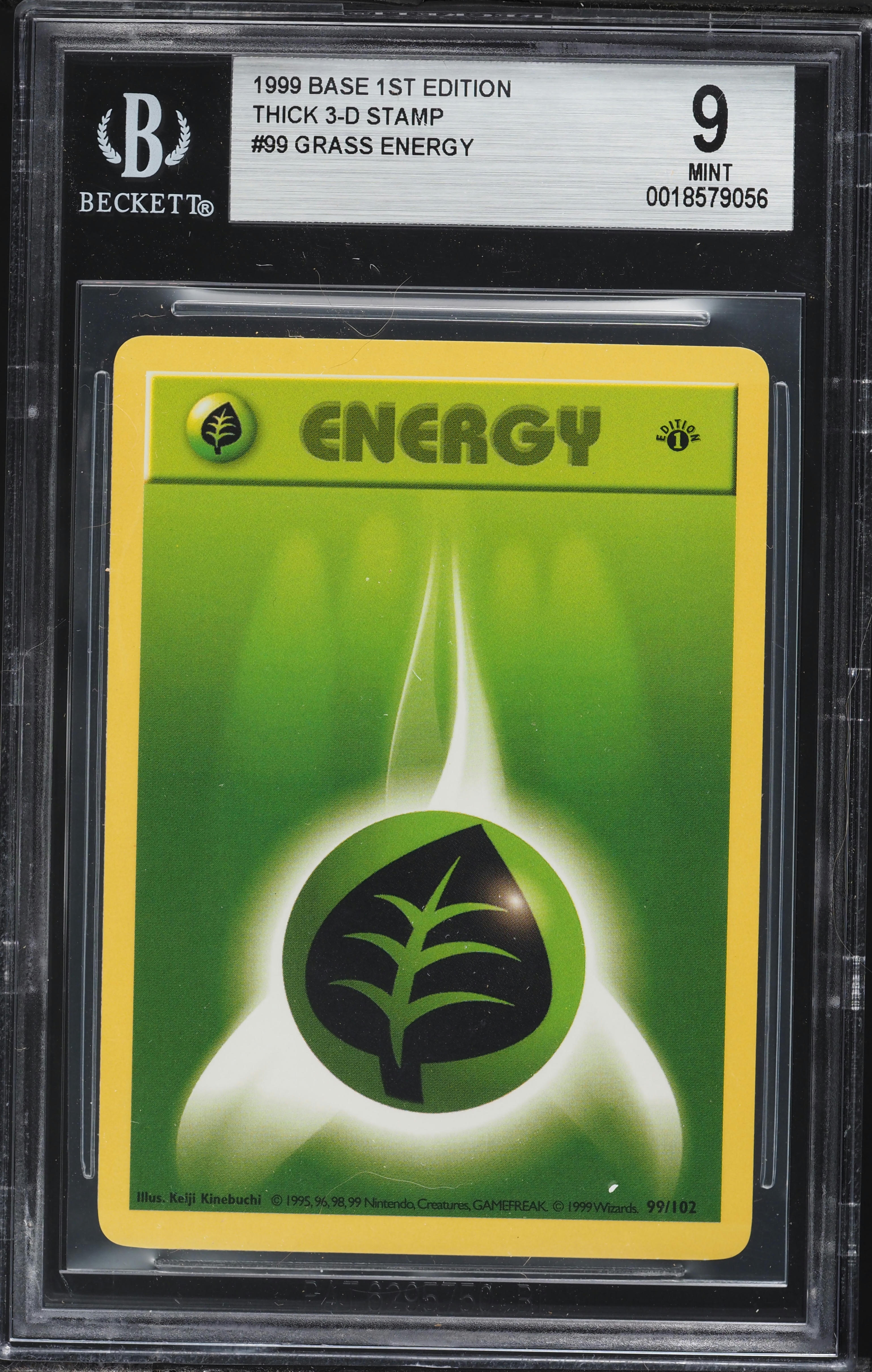 1999 Pokemon Base Set Shadowless 1st Edition 3D Thick Stamp Grass