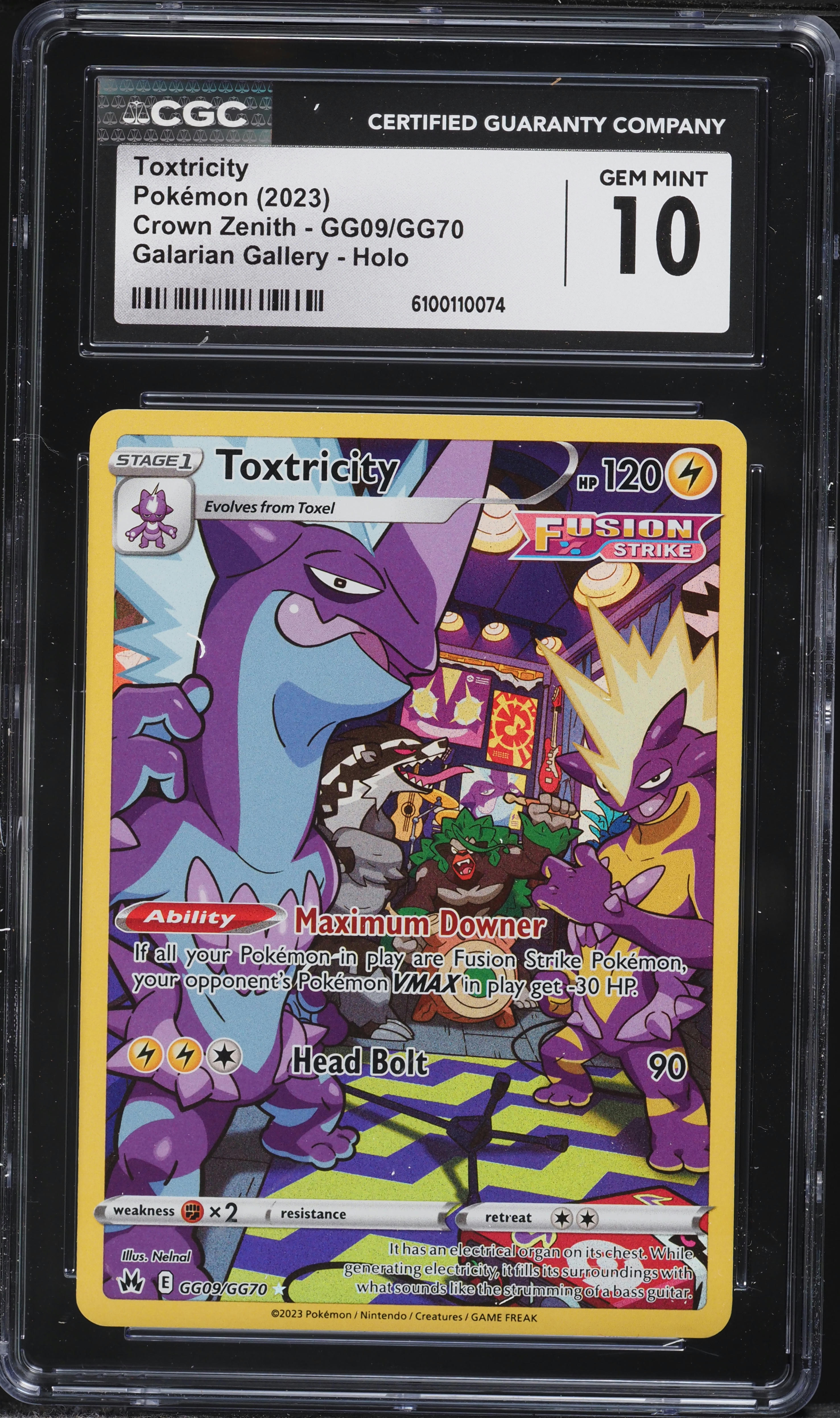 2023 Pokemon Sword & Shield Crown Zenith Alt Art Toxtricity #GG09