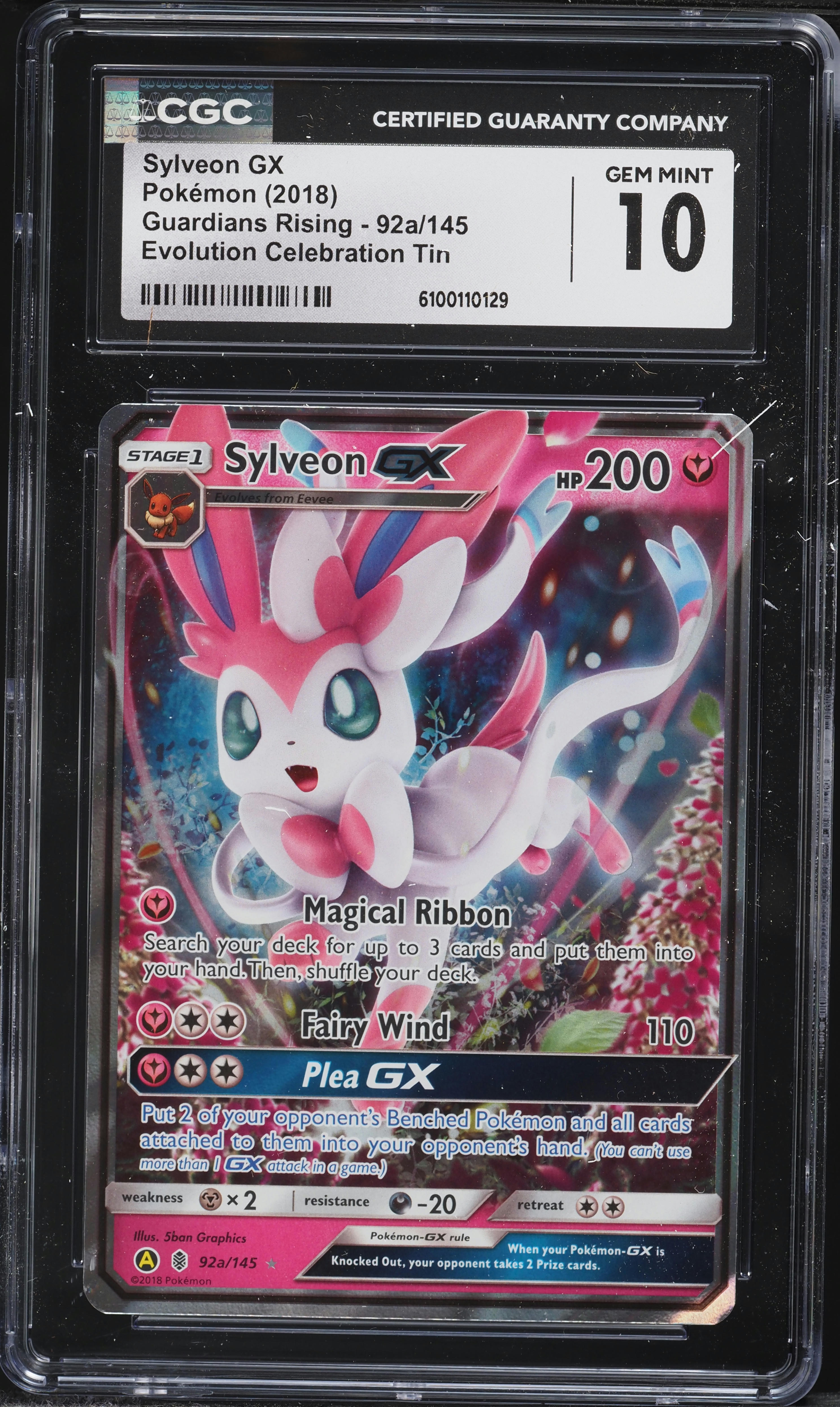 pokemon cards sylveon gx 2017 Pokemon Sun & Moon Guardians Rising 92 Sylveon Gx PSA 9