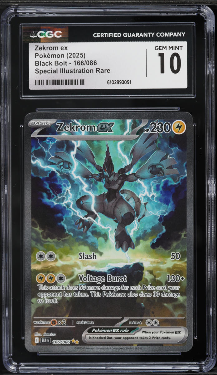 2025 Pokemon Scarlet & Violet Black Bolt SIR Zekrom EX #166 CGC 10