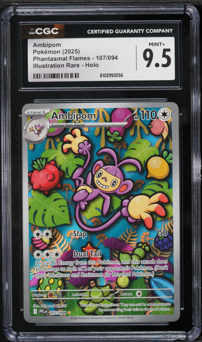 2025 Pokemon Mega Phantasmal Flames IR Ambipom #107 CGC 9.5 MINT+