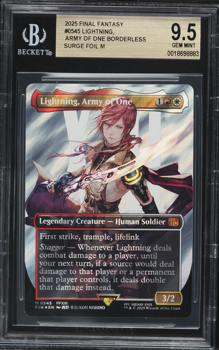2025 Magic The Gathering MTG Final Fantasy Borderless Surge Foil Lightning,  Army Of One BGS 9.5 on Fanatics Collect
