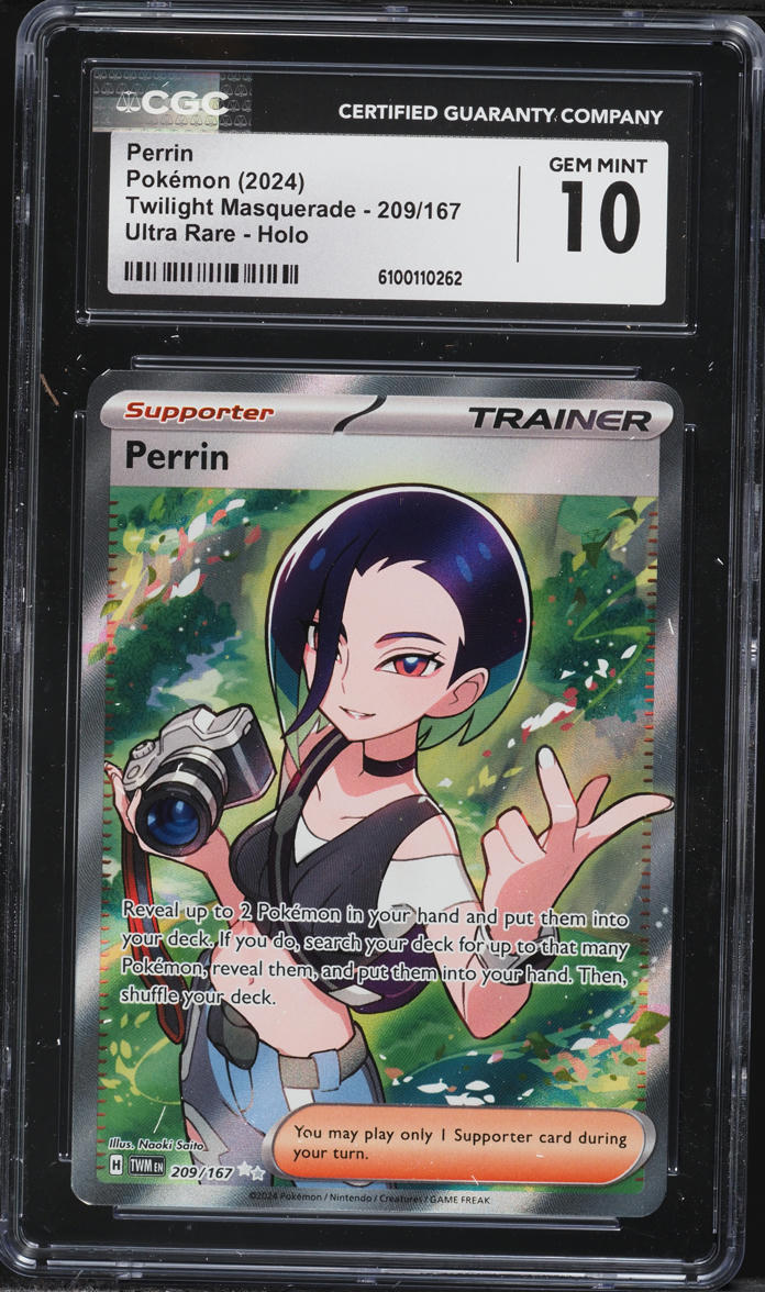 2024 Pokemon SV Twilight Masquerade Full Art Perrin #209 CGC 10 GEM MINT