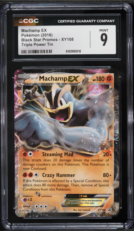 2016 Pokemon XY Black Star Promo Triple Power Tin Machamp EX #XY108 CGC 9 MINT