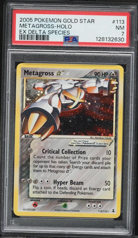 2005 Pokemon EX Delta Species Holo Metagross Gold Star #113 PSA 7