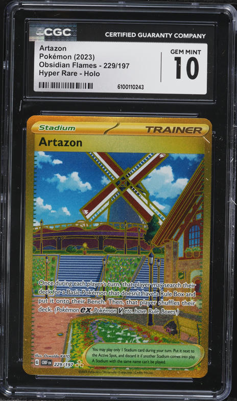 gold artazon pokemon card value - 229/197 - Obsidian Flames - Hyper Rare Stadium All Pokémon TCG card images The Pokémon Company Artazon 2023 Scarlet & Violet: