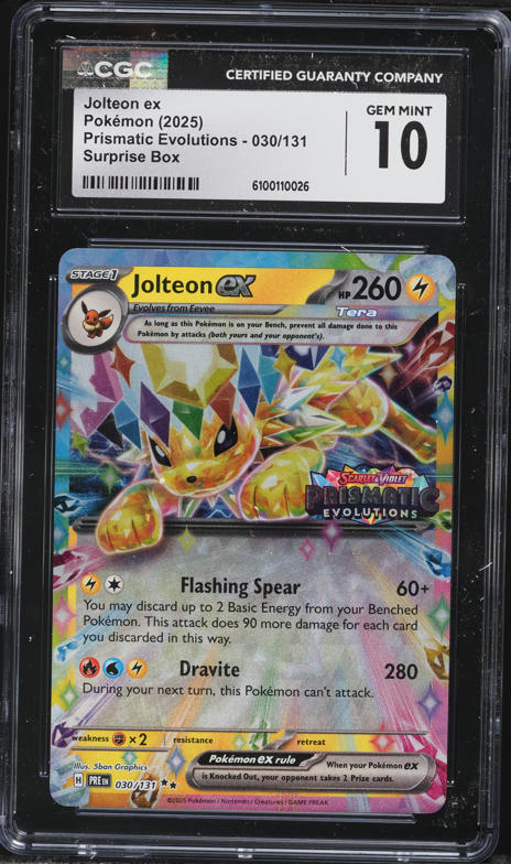 2025 Pokemon SV Prismatic Evolutions Surprise Box Jolteon ex #030