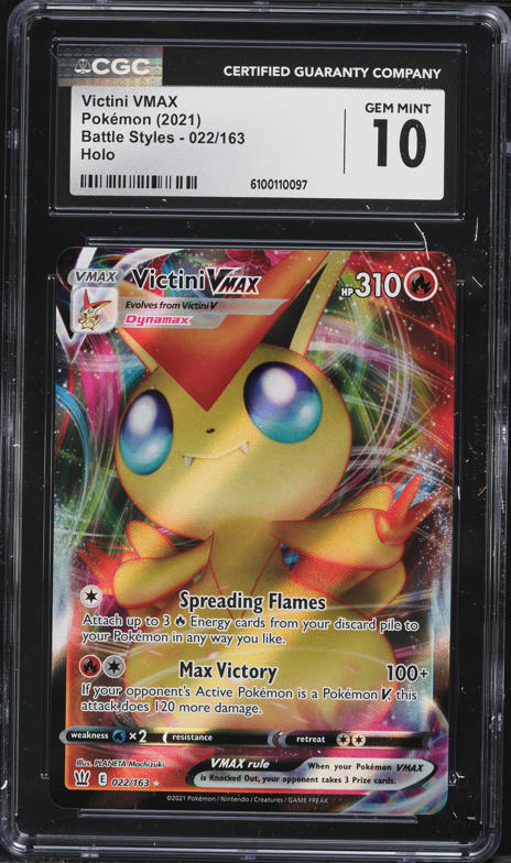 victini vmax pokemon card pokemon SWSH05: Battle Styles Victini VMAX Holofoil / Heavily Played