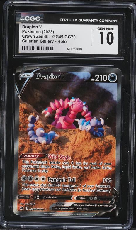 2023 Pokemon Sword & Shield Crown Zenith Alt Art Drapion V #GG49 CGC 10 GEM MINT