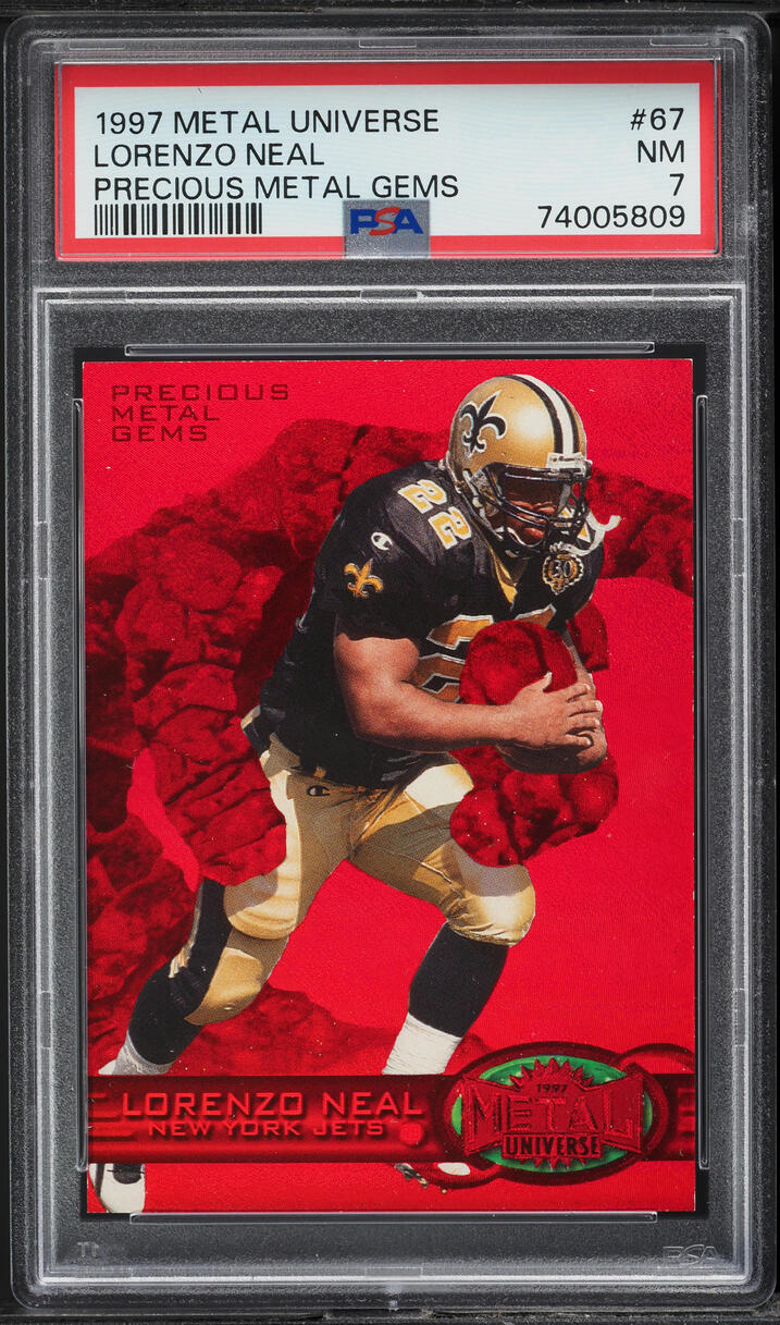 1997 Metal Universe Precious Metal Gems PMG Red Lorenzo Neal /150 #67 PSA 7 NRMT
