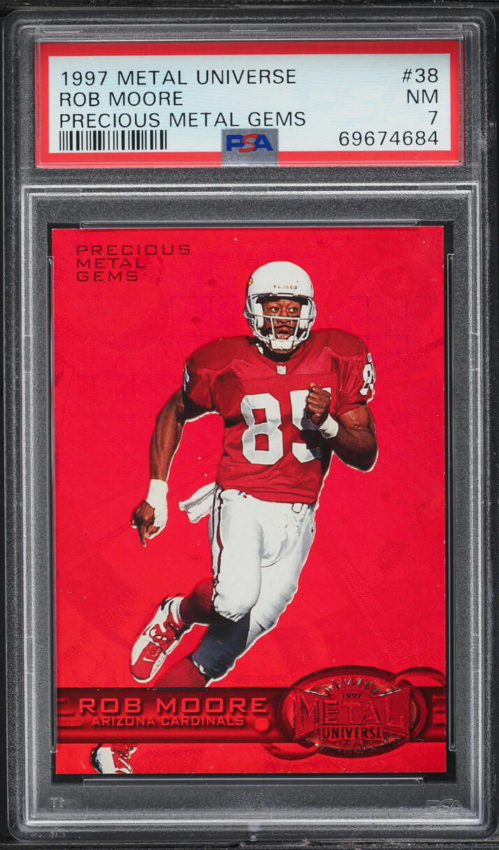 1997 Metal Universe Precious Metal Gems PMG Red Rob Moore /150 #38 PSA 7 NRMT