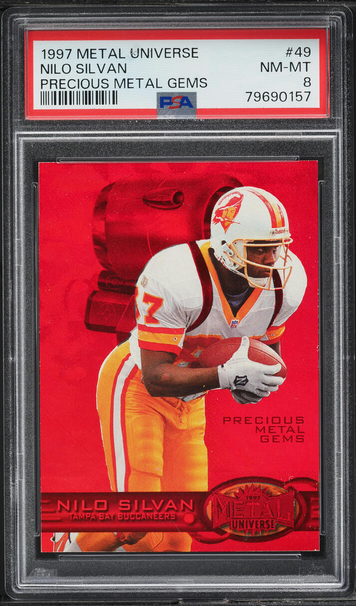 1997 Metal Universe Precious Metal Gems PMG Red Nilo Silvan /150 #49 PSA 8 NM-MT