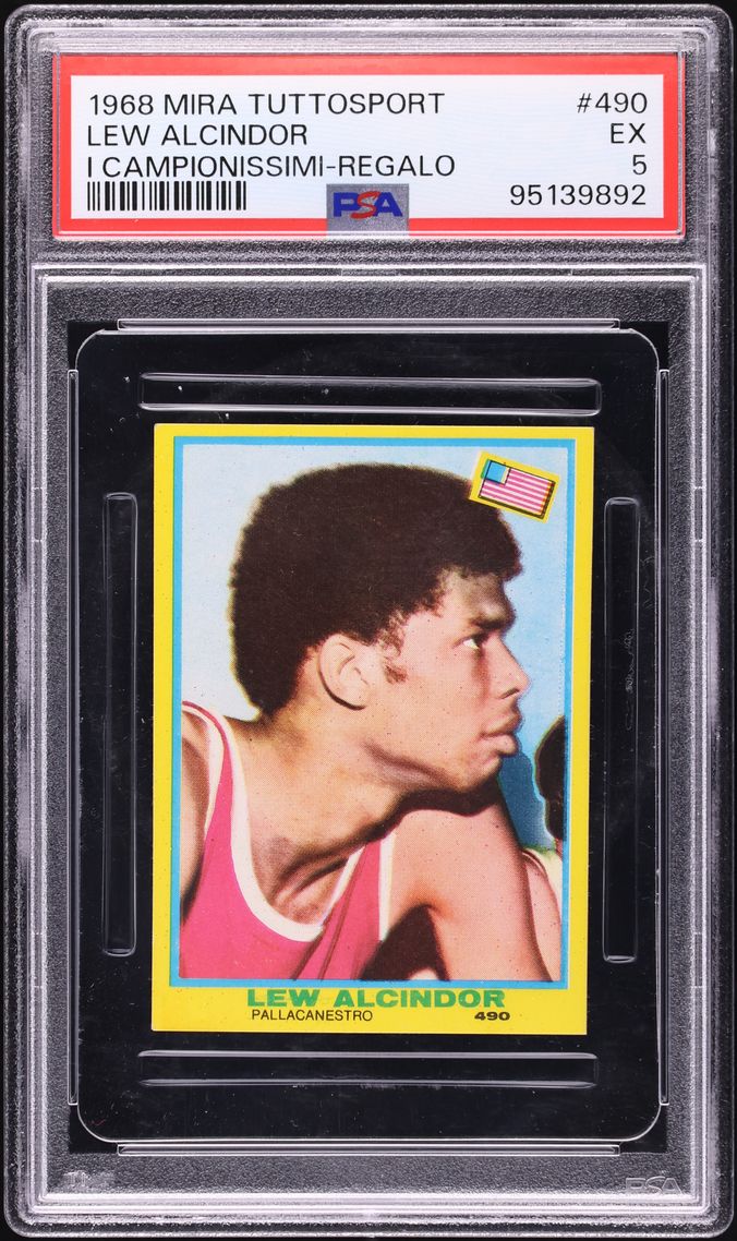 1968 Mira Tuttosport I Campionissimi Regalo Lew Alcindor ROOKIE #490 PSA 5 EX