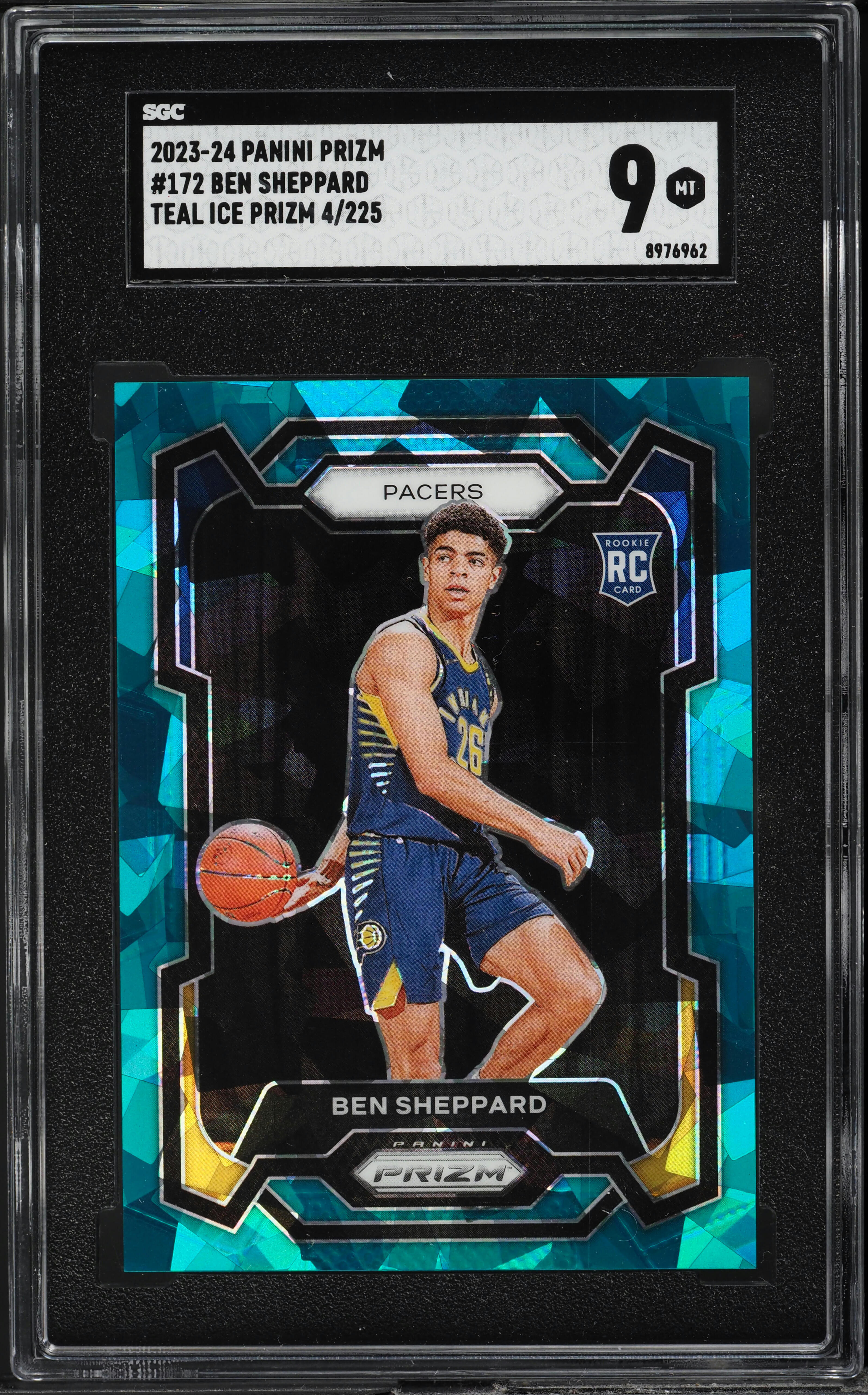 2023 Panini Prizm Teal Ice Ben Sheppard ROOKIE #172 SGC 9 MINT on 