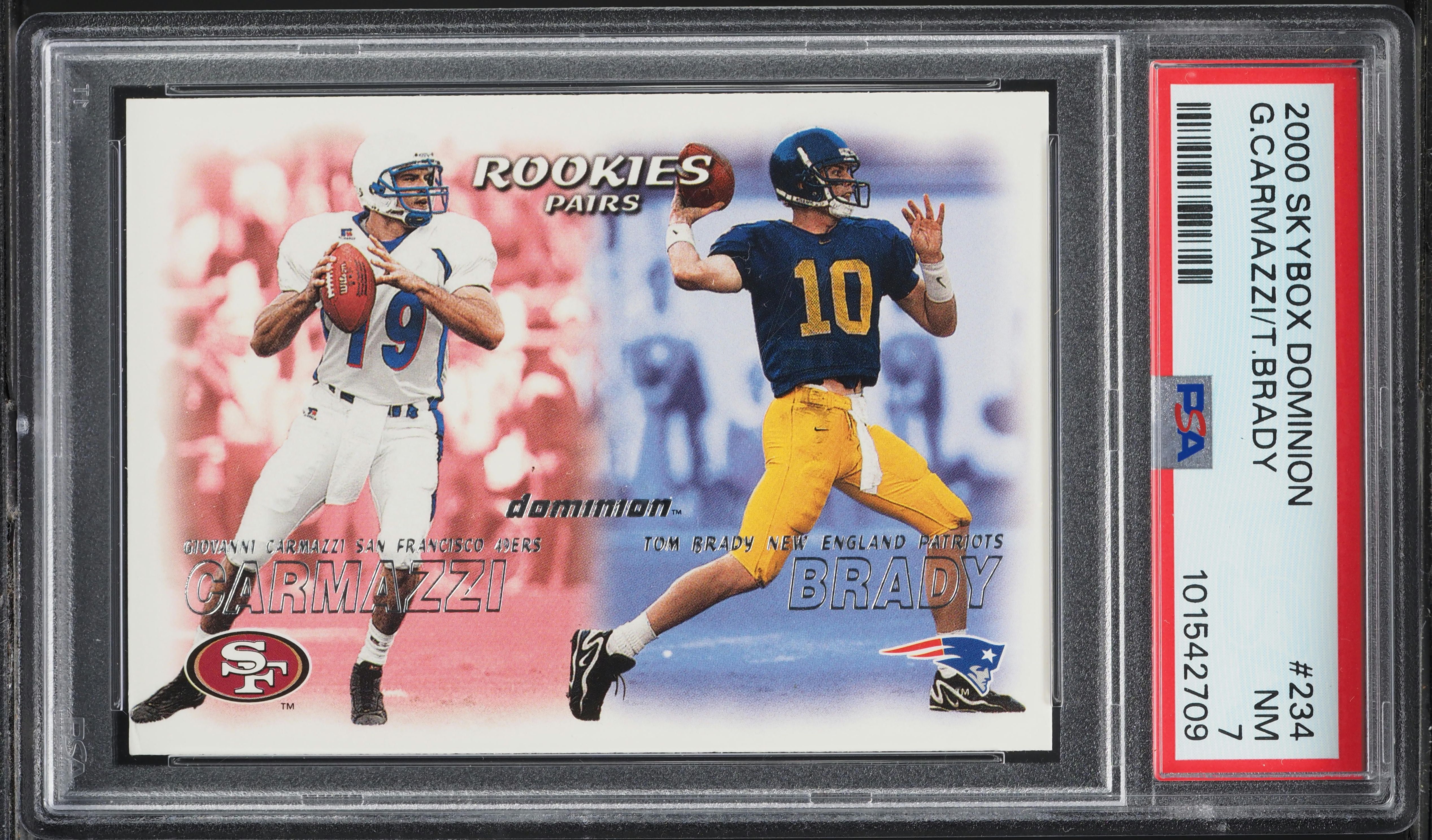 その他 NFL tom brady dominion rookiecard!!!!!! 2000 SKYBOX DOMINION EXTRA FOIL #234 TOM BRADY ROOKIE PSA 8 NM/MT