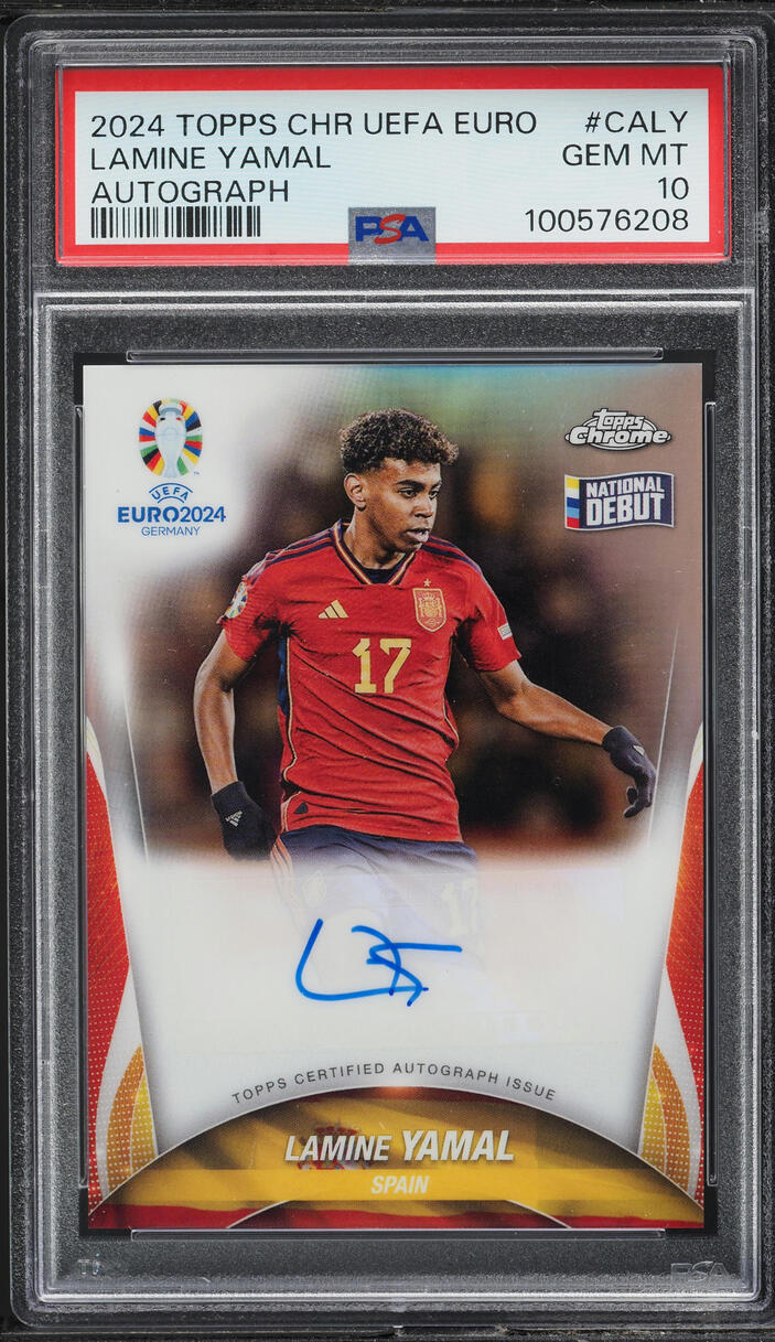 2024 Topps Chrome UEFA Euro Lamine Yamal ROOKIE AUTO #CALY PSA 10 GEM MINT