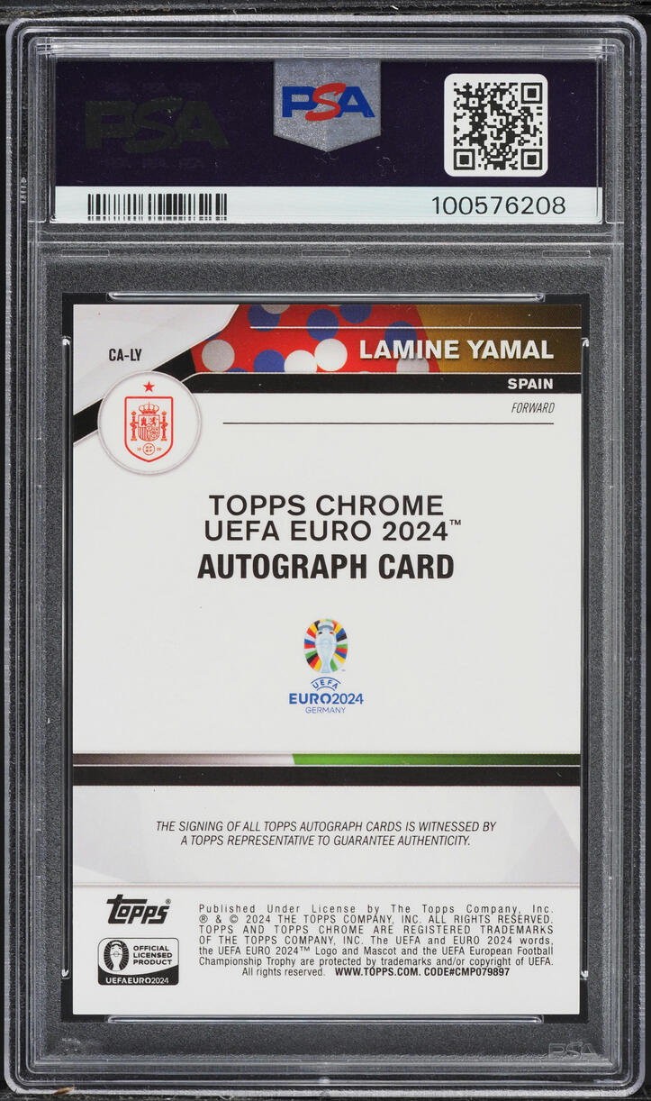 2024 Topps Chrome UEFA Euro Lamine Yamal ROOKIE AUTO #CALY PSA 10 GEM MINT
