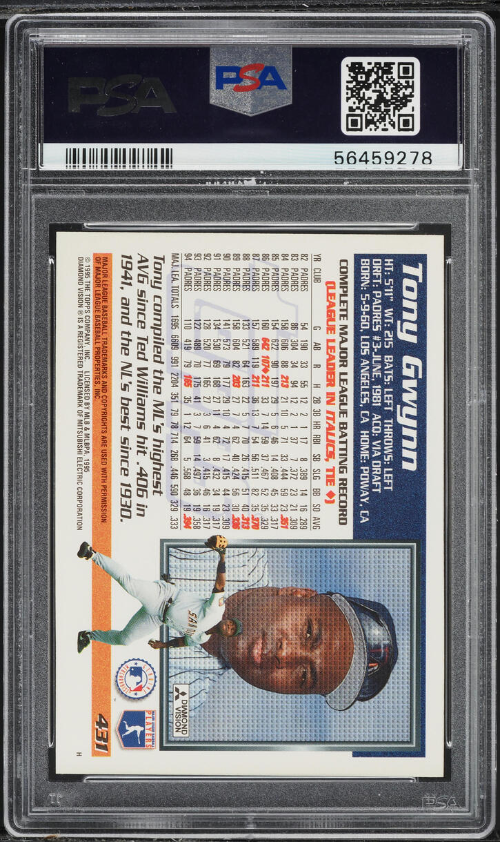 1995 Topps Tony Gwynn #431 PSA 10 GEM MINT