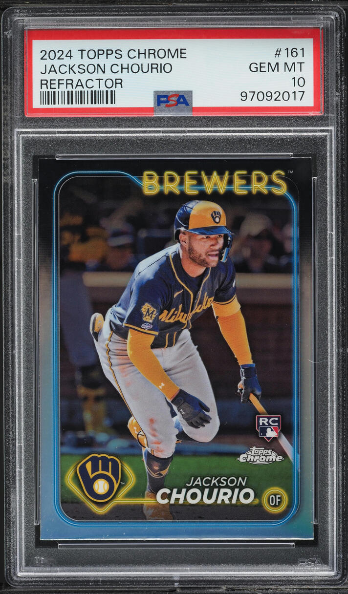 2024 Topps Chrome Refractor Jackson Chourio ROOKIE #161 PSA 10 GEM MINT
