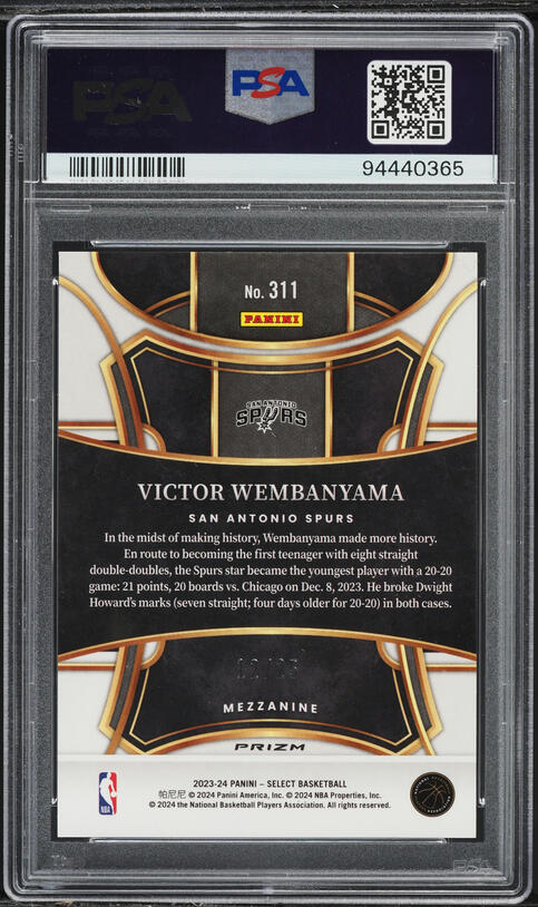 2023 Select Mezzanine Tie-Dye Prizm Victor Wembanyama ROOKIE /25